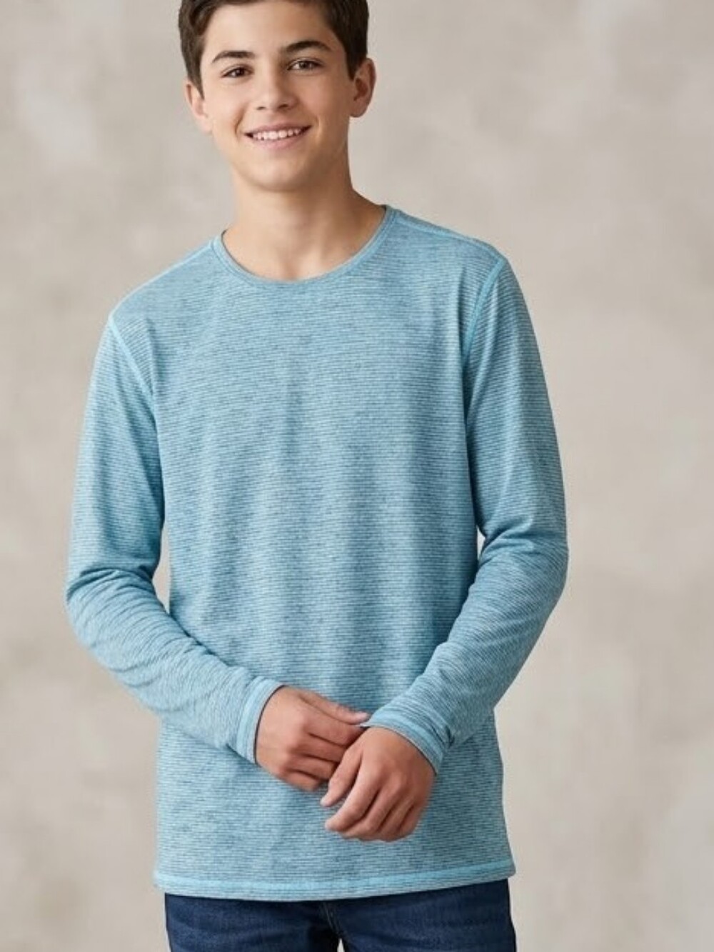Athletic Works Youth Boys Blue XL Long Sleeve Tee